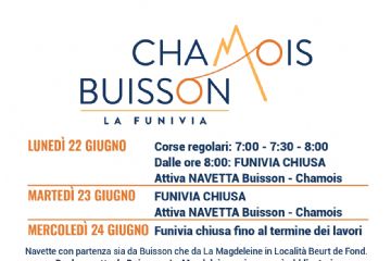 Chiusura funivia Buisson-Chamois