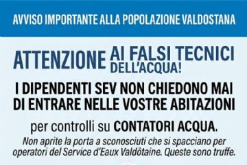 Avviso importante alla popolazione valdostana