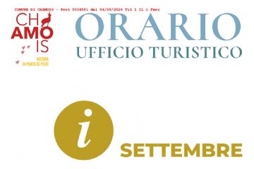 Orari ufficio turistico mese di settembre 2026